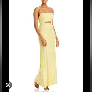 NEW WITH TAGS! AQUA Cut-out Waist Sequin Column Gown. Great for Prom!